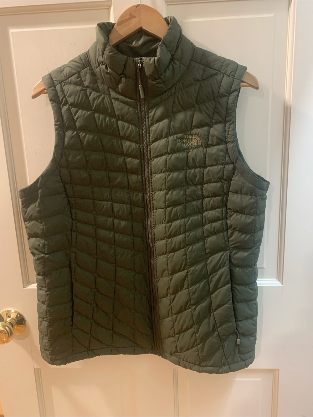 The North Face Olive Green Quilted Womens Vest